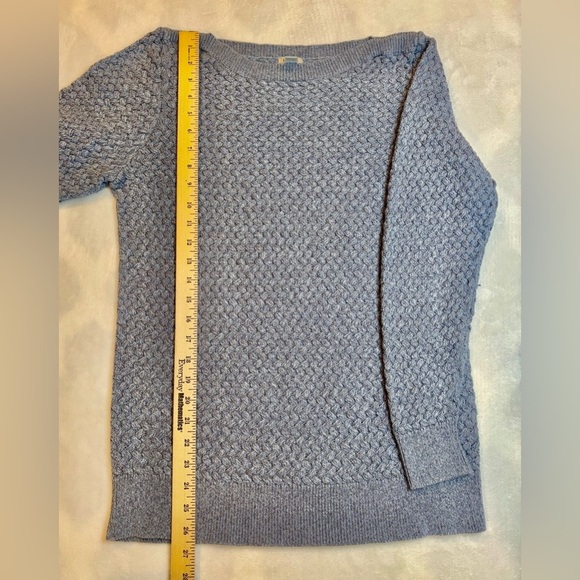L.L. Bean Sweater Slate Blue Crew Neck Knit Pullover 100%Cotton Size L - Picture 3 of 8